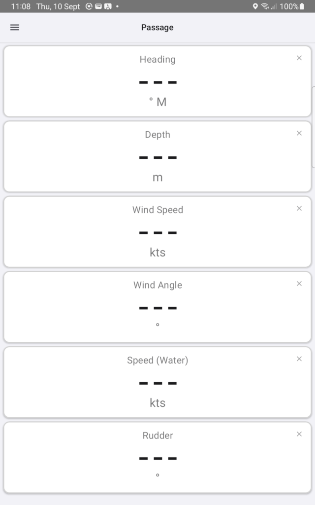 The same dashboard five seconds after the instruments stop sending — nothing frozen, nothing invented