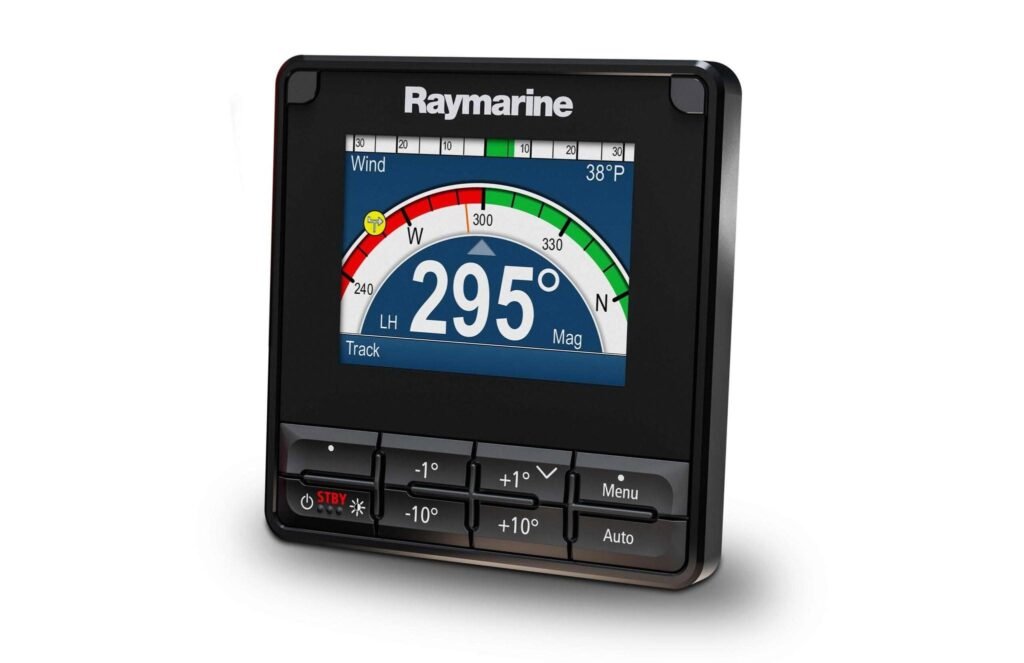 The p70s pilot controller. On the heads that support it, AutoTack is -1 and -10 together to tack to port, +1 and +10 together to tack to starboard.